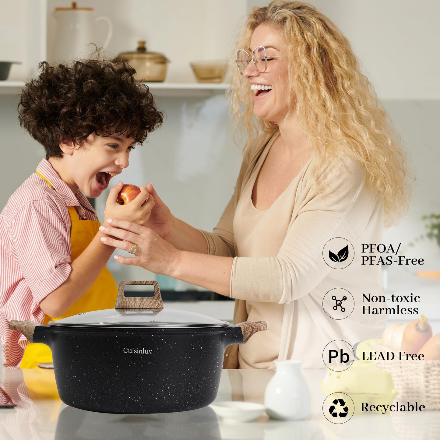 23Pcs Pots and Pans Set Non Stick, Kitchen Cookware Sets, Granite Stone Induction Cookware Non Stick Cooking Set w/Frying Pans, Saucepans, Sauté Pan, Griddle Pan, Egg Pan, Cream White